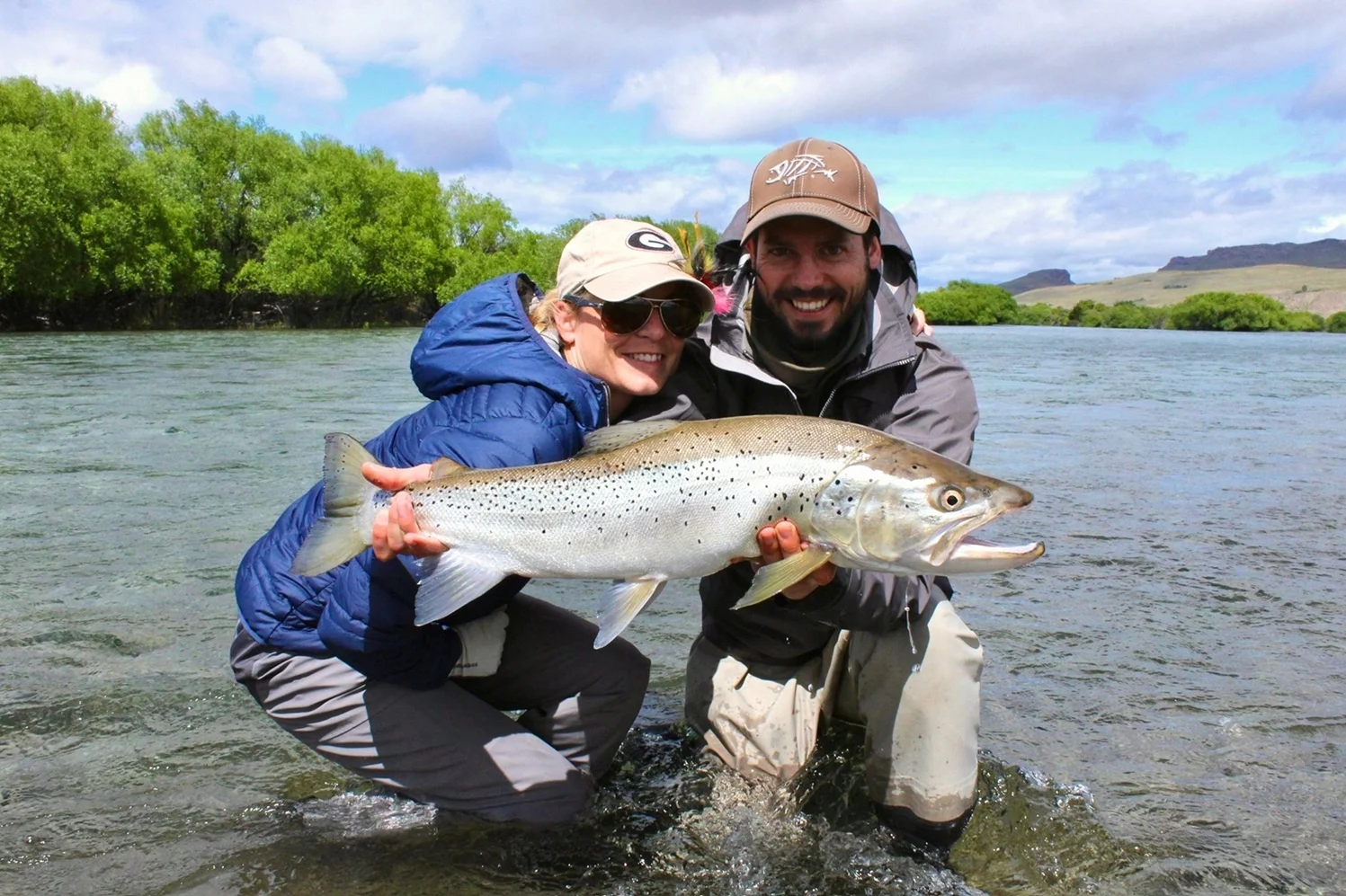 Fly fishing on the Limay River, Bariloche Patagonia